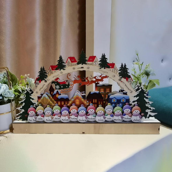 Personalized Home Snowman Cabin Lights