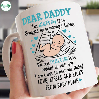 Gift For Future Daddy Snuggled Up In Mommy's Tummy Mugs - CB - A04142022