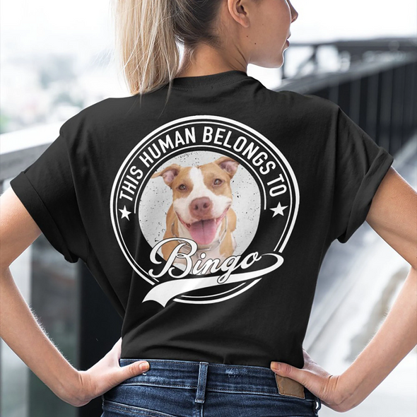 Gift For Dog Lovers, Cat Lovers Human Belongs To Dog Cat Backside T-Shirt - NT281122