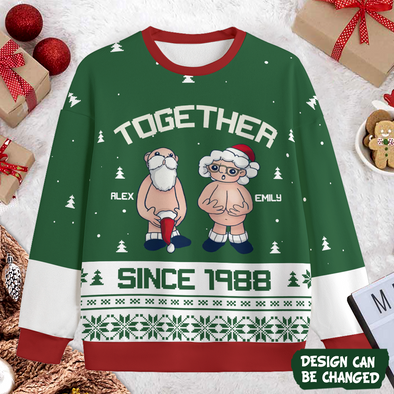 Personalized Gift For Couple, Anniversary Gifts, Together Since Christmas Ugly Sweater PP-AV2611222