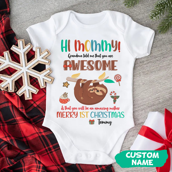 Personalized Gift For Mommy Grandma Told Me That You Are Awesome Baby Onesie PP - AV0711223