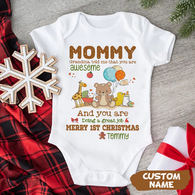 Personalized Gift For Mommy Grandma Told Me That You Are Awesome Baby Onesie PP - AV0811228