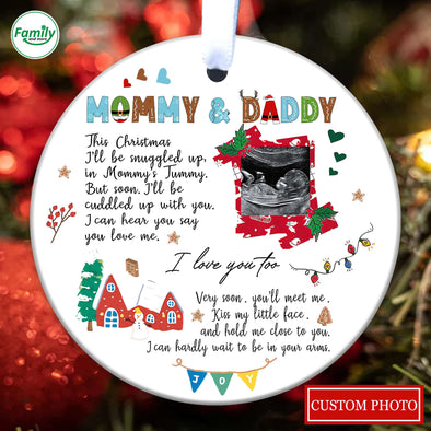 Personalized Gift For Future Mommy And Daddy I Can Hear You Say You Love Me Ornament PP - AV09112214