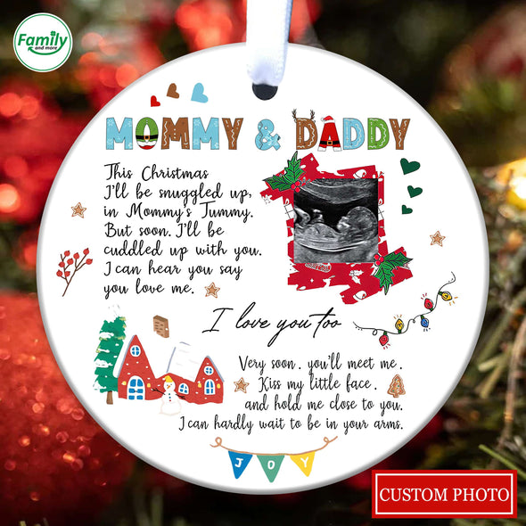 Personalized Gift For Future Mommy And Daddy I Can Hear You Say You Love Me Ornament PP - AV09112214