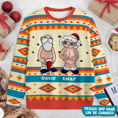 Personalized Gift For Couple Funny Santa Ugly Sweater PP - AV1111224