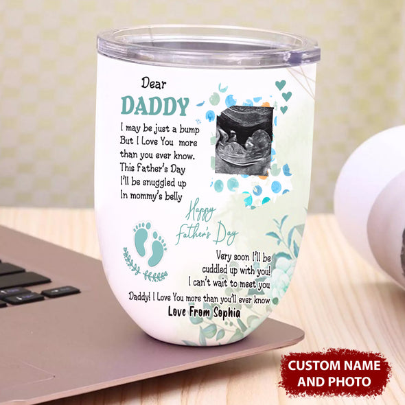 Personalized Gift For Future Daddy Happy Father's Day Wine Tumbler  - NT-AV0808221