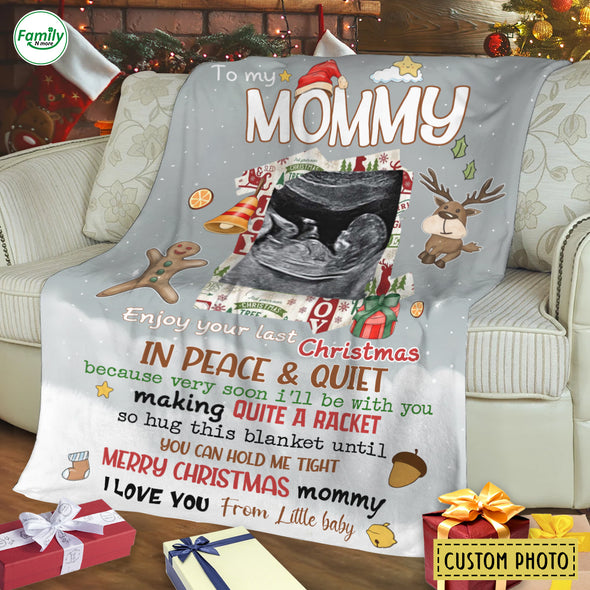 Personalized Gift For Future Mommy Enjoy Your Last Christmas Blanket PP -AV2510221