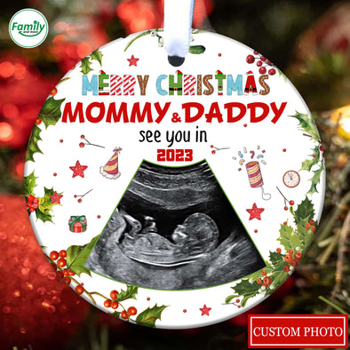 Personalized Gift For Future Mommy & Daddy See You In 2023 Ornament PP - AV09112211