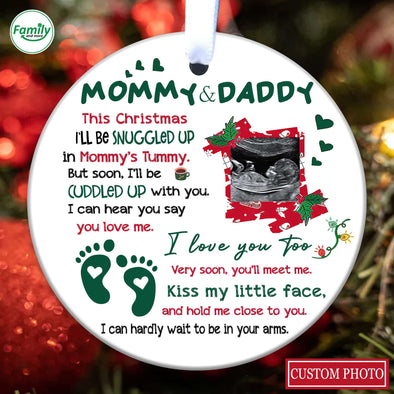 Personalized Gift For Future Daddy & Mommy I Love You Too Ornament_PP_AV0311221