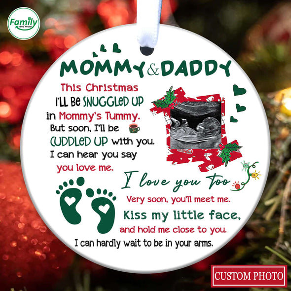 Personalized Gift For Future Daddy & Mommy I Love You Too Ornament_PP_AV0311221
