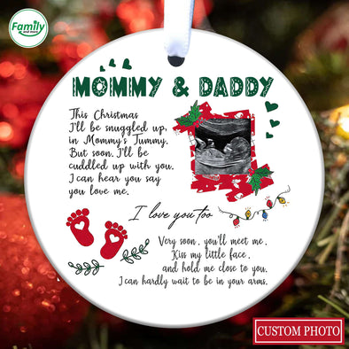 Personalized Gift For Future Daddy & Mommy I Love You Too Ornament_PP_AV02112214