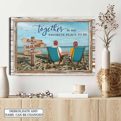 Gift For Couple Together Is My Favorite Place To Be Framed Canvas - PP - AV0108221