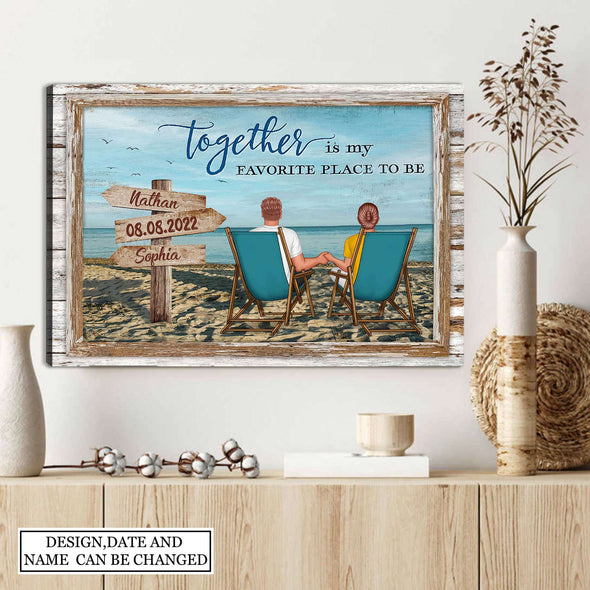 Gift For Couple Together Is My Favorite Place To Be Framed Canvas - PP - AV0108221
