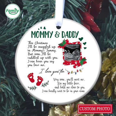 Personalized Gift For Future Mommy & Daddy I Love You Too Ornament PP - AV1810224