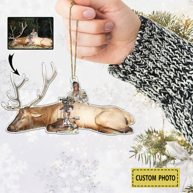 Personalized Gift For Hunting Lovers - Gift For Elk Hunting - Custom Hunting Lovers Momment Photo Christmas Ornament LHT-LTT251122
