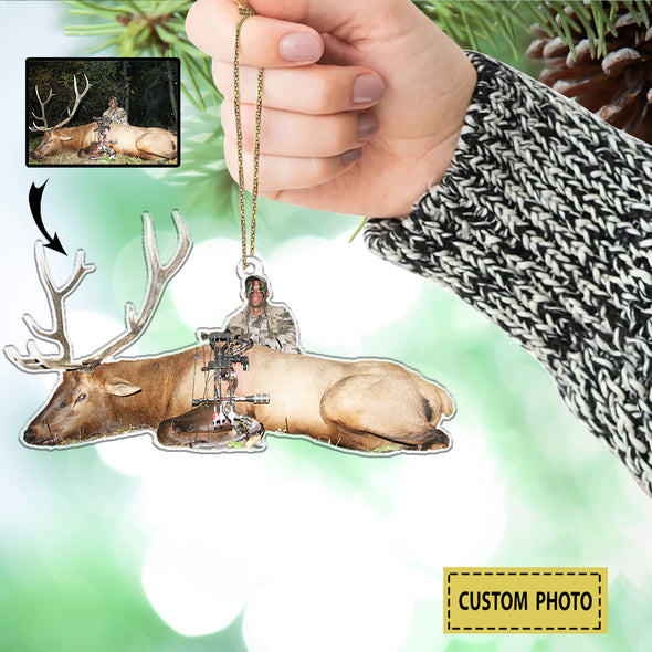 Personalized Gift For Hunting Lovers - Gift For Elk Hunting - Custom Hunting Lovers Momment Photo Christmas Ornament LHT-LTT251122