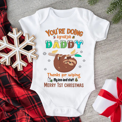 Gift For Daddy Thanks For Wiping My Ass And Stuff Baby Onesie - PP-AV2411224