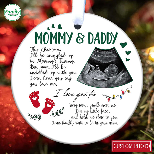 Personalized Gift For Future Daddy & Mommy I Love You Too Ornament_PP_AV0311222
