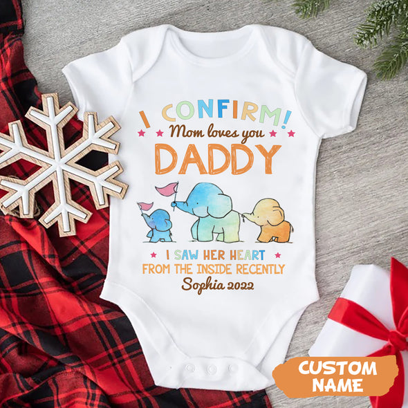 Gift For Future Daddy Mom Loves You Onesie - PP -AV08112210