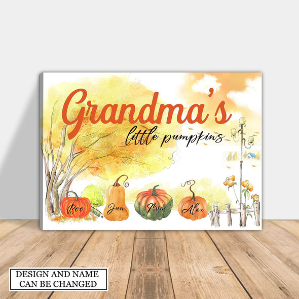 Gift For Grandma Grandma's Little Pumpkin Framed Canvas - NT - AV2408221