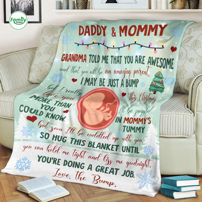 Gift For Future Daddy & Mommy I Can't Wait To Meet You Blanket - NT - AV1309224