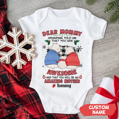 Personalized Gift For Mommy Grandma Told Me That You Are Awesome Baby Onesie PP - AV0311229