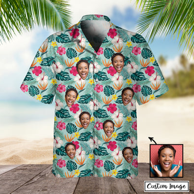 Customized Woman's Face Hawaiian Shirt - PP -AV2911224