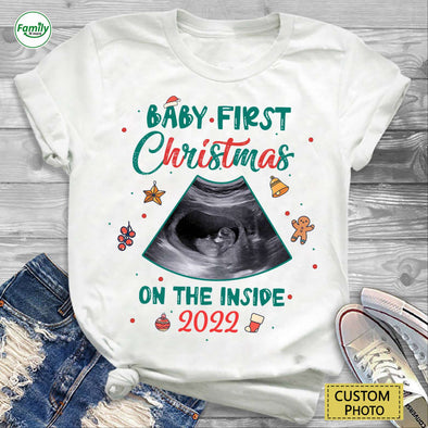 Personalized Gift For Future Mommy Baby First Christmas On The Inside T-Shirt - PP-AV2309222