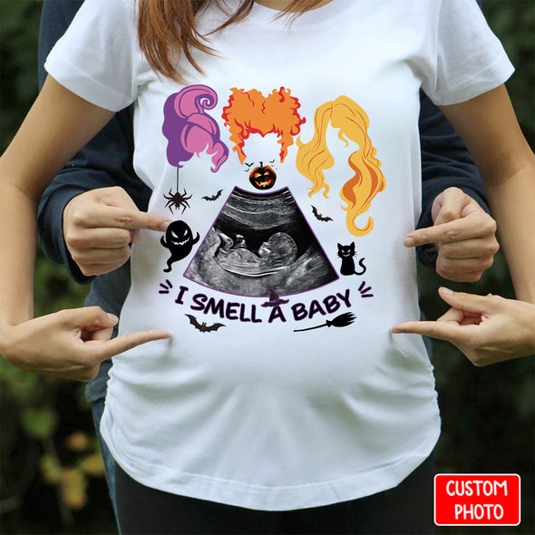 Gift For Future Mom I Smell A Baby Halloween T-Shirt - NT - AV2708221