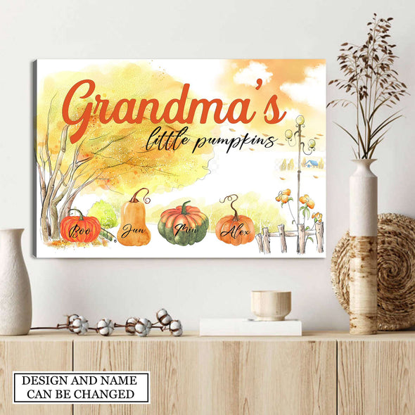 Gift For Grandma Grandma's Little Pumpkin Framed Canvas - NT - AV2408221