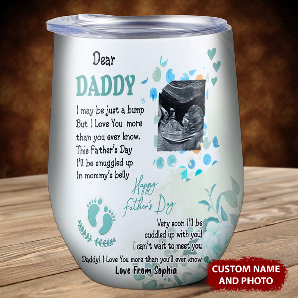 Personalized Gift For Future Daddy Happy Father's Day Wine Tumbler  - NT-AV0808221