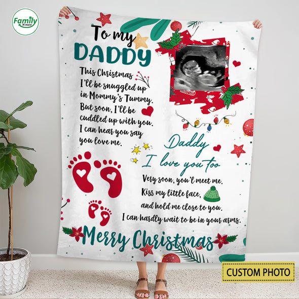 Personalized Gift For Future Daddy I Can Hardly Wait To Be In Your Arms Blanket - PP - AV2909222