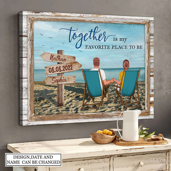 Gift For Couple Together Is My Favorite Place To Be Framed Canvas - PP - AV0108221