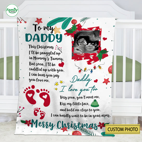 Personalized Gift For Future Daddy I Can Hardly Wait To Be In Your Arms Blanket - PP - AV2909222