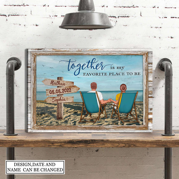 Gift For Couple Together Is My Favorite Place To Be Framed Canvas - PP - AV0108221
