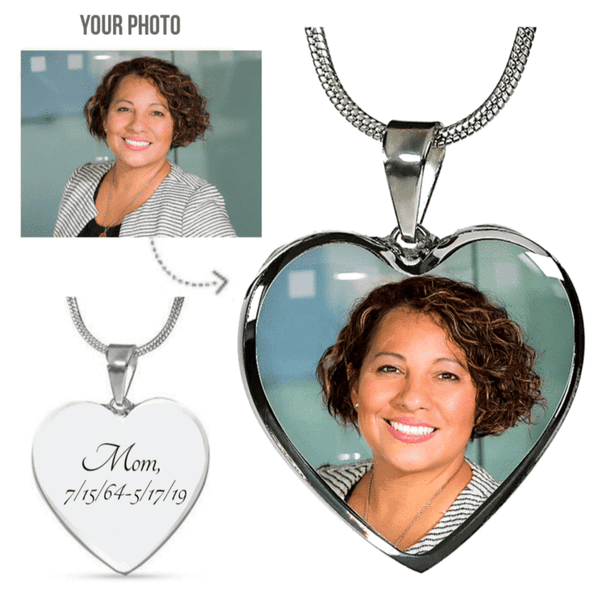 Personalized Photo and Engrave Necklace Memorial Gift