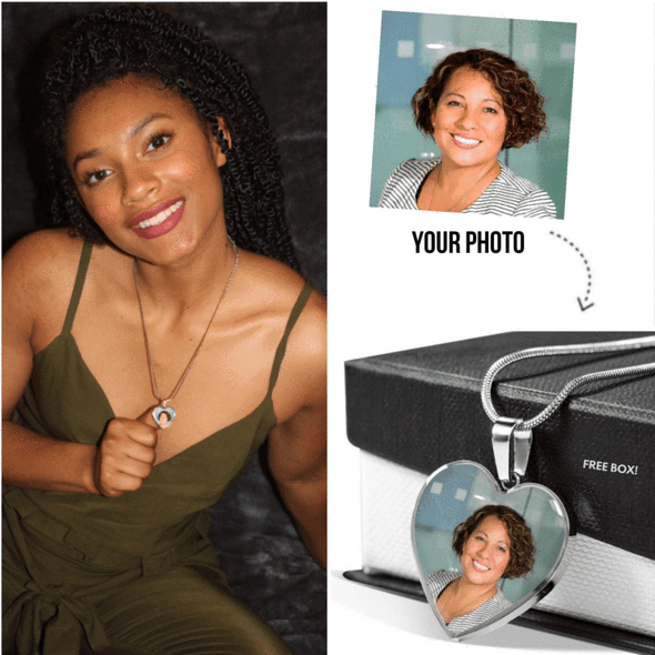 Personalized Photo and Engrave Necklace Memorial Gift