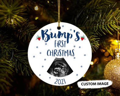 Personalized Gift For Daddy Bump's First Christmas 2021 Ornament - pp