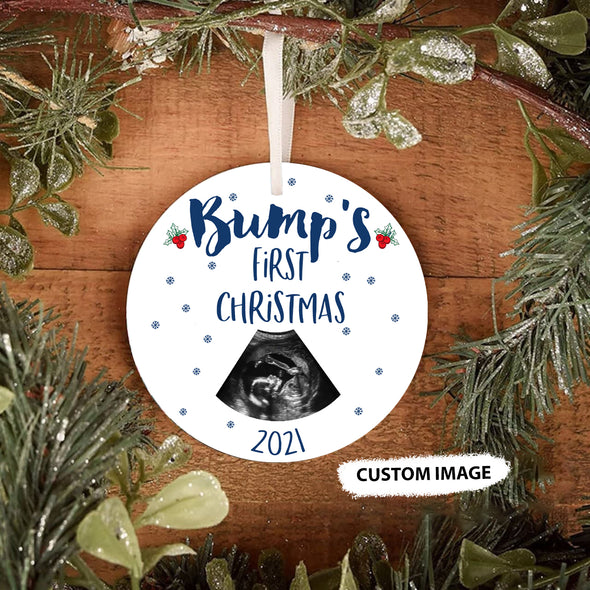 Personalized Gift For Daddy Bump's First Christmas 2021 Ornament - pp