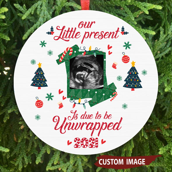 Personalized This Christmas 2021 I'll Be Snuggled Up Two Side Ornament Gift For Wife Our Little Present - pp