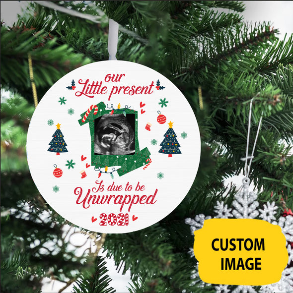 Personalized This Christmas 2021 I'll Be Snuggled Up Two Side Ornament Gift For Wife Our Little Present - pp