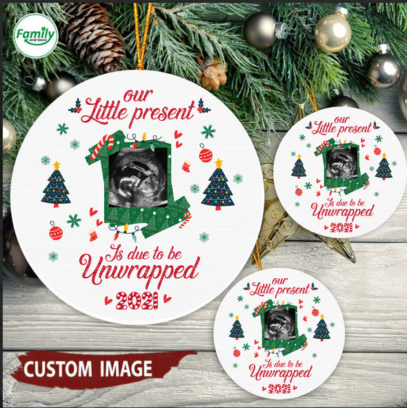 Personalized This Christmas 2021 I'll Be Snuggled Up Two Side Ornament Gift For Wife Our Little Present - pp