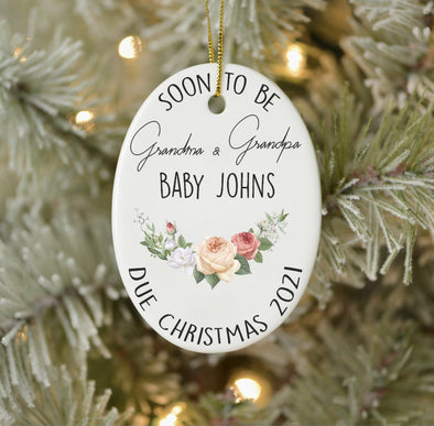 Gift For Grandma and Grandpa Due Christmas 2021 Ornament - pp