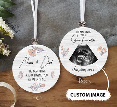 Personalized Gift For Mom And Dad The Best Thing About Having You As Parents Ornament - pp