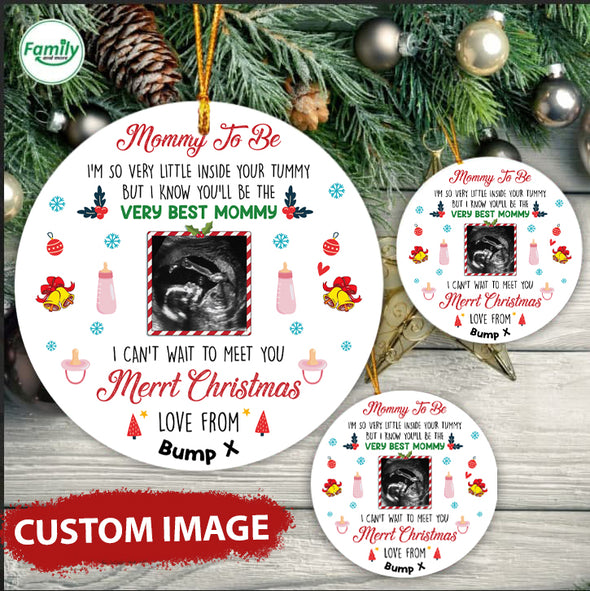 Personalized Gift For Mommy I Can't Wait To Meet You Ornament -pp