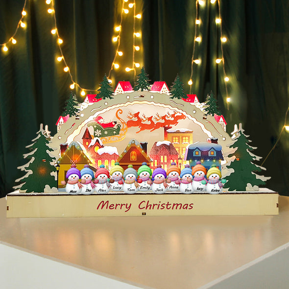 Personalized Home Snowman Cabin Lights