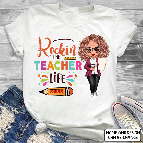 Rockin The Teacher Life T-shirt - PP - AV2406222