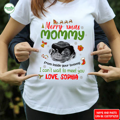 Personalized Gift For Future Mommy Merry Xmas Shirt-PP-AV2410221