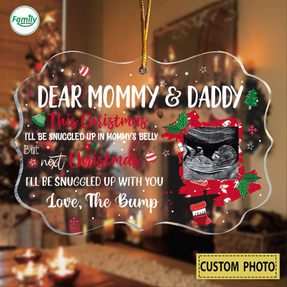 Personalized Gift For Future Mommy & Daddy Next Christmas I'll Be Cuddle Up With You Ornament-PP-AV1810223