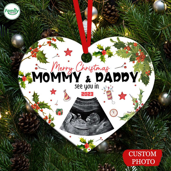 Personalized Gift For Future Mommy & Daddy See You In 2023 Heart Ornament PP - AV1211222